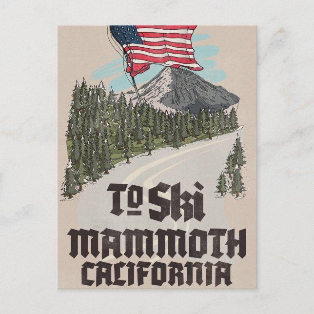 To Ski Mammoth California  Postcard (Front)