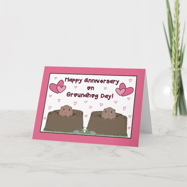 To Spouse, Happy Anniversary on Groundhog Day Card (Front)