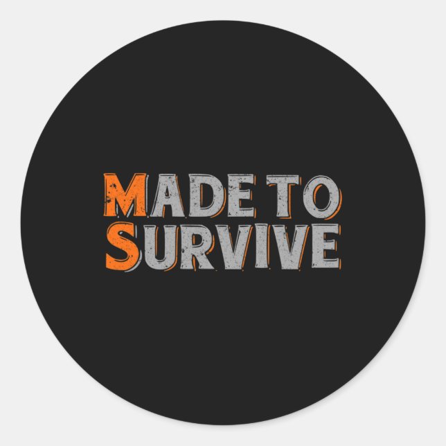 To Survive Multiple Sclerosis Awareness 1  Classic Round Sticker (Front)