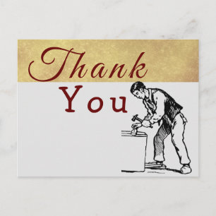 To thank for a carpenter  postcard