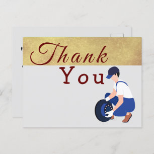 To thank for a mechanic postcard