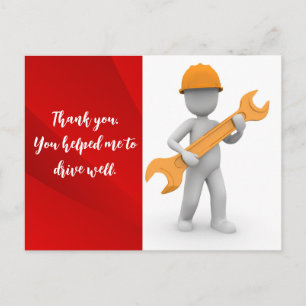 To thank for a mechanic postcard