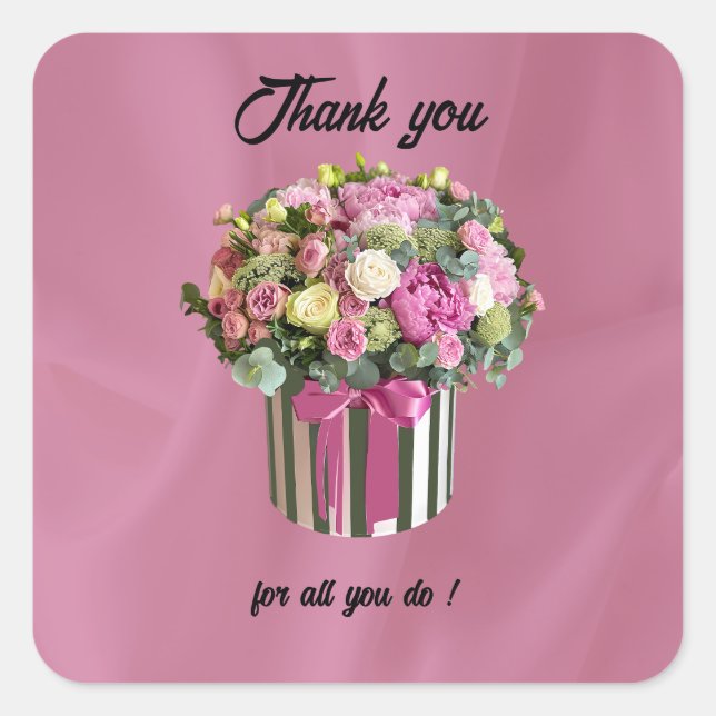 To Thank you on Administrative Professional's Day Square Sticker (Front)