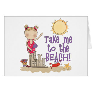 To the Beach (Girl) Blank Card