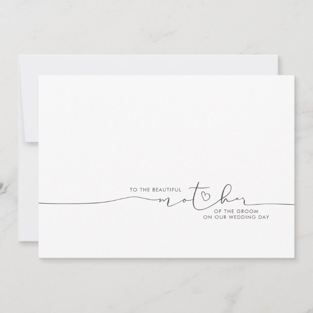 To the beautiful Mother of the Groom Bride Message (Front)