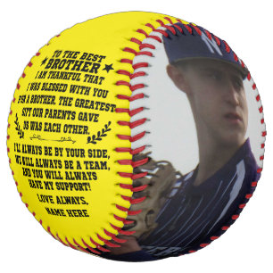 To The Best Brother From Sister or Brother & Photo Softball