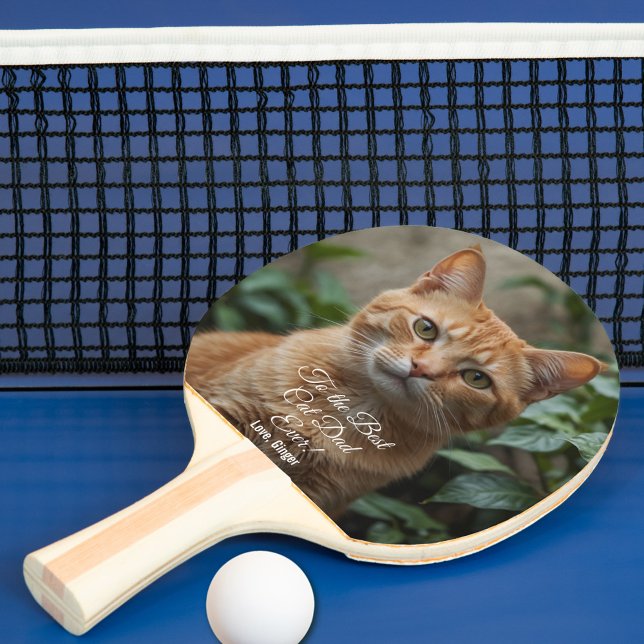 To the Best Cat Dad Ever Custom Photo Ping Pong Paddle (Creator Uploaded)