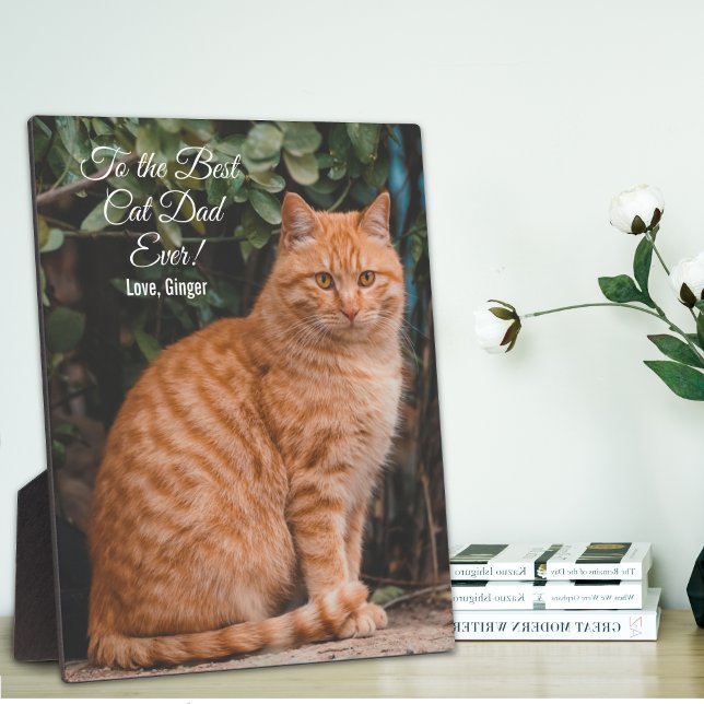 To the Best Cat Dad Ever Custom Photo Plaque (Creator Uploaded)