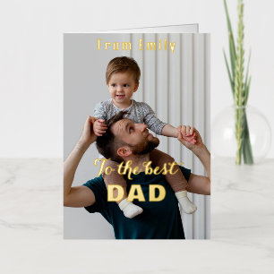 To The Best Dad Script   Photo Happy Father's Day Foil Holiday Card