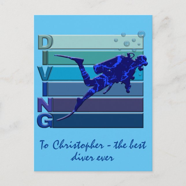 To The Best Diver Ever Customizable For Men Postcard (Front)
