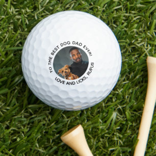 To the Best Dog Dad Ever Custom Photo & Text Golf Balls