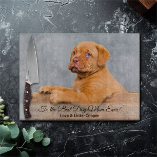 To the Best Dog Mom Ever Custom Photo & Text Cutting Board