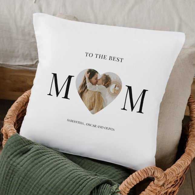 To the Best Mom Photo Heart Pillow – Personalized  (Creator Uploaded)