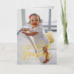 To The Best Mom Script | Photo Happy Mother's Day Foil Holiday Card<br><div class="desc">Happy Mother's Day to the best mom! A beautiful gold foil mother's day card featuring whimsical modern calligraphy. Personalize this elegant photo Mother's day card by adding names and messages.</div>