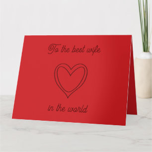 To the best wife in the world card
