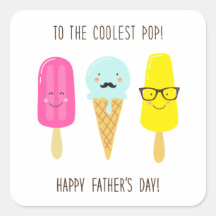 To The Coolest Pop - Father's Day Square Sticker