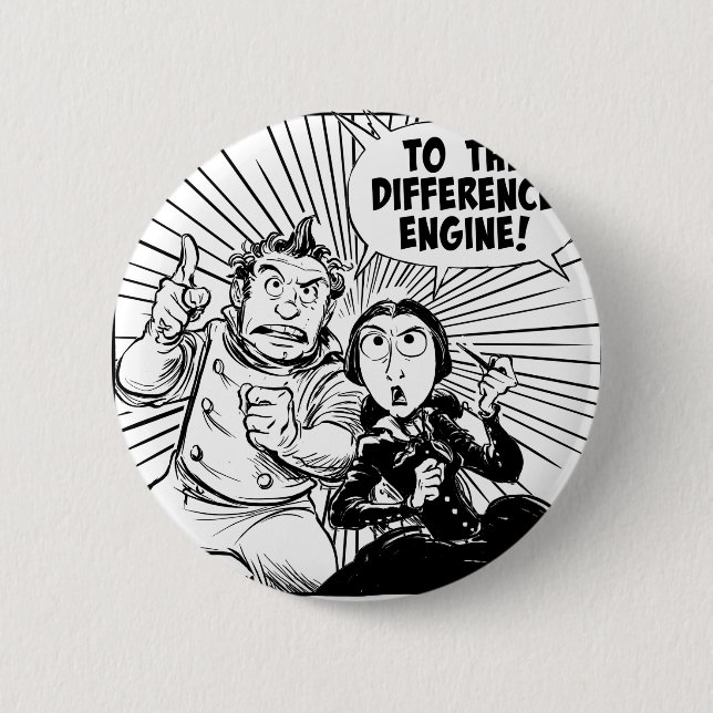 To The Difference Engine Panel 2 Inch Round Button (Front)