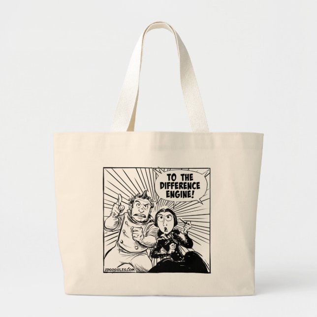 To The Difference Engine Panel Large Tote Bag (Front)