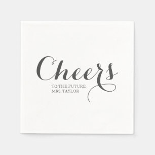 To The Future Mrs Name Bridal Shower Grey Napkin