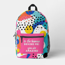 To The Human Behind Me Custom Backpack - Pop