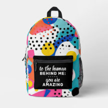 To The Human Behind Me Custom Backpack - Pop