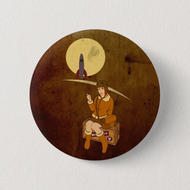 To the moon 2 inch round button (Front)