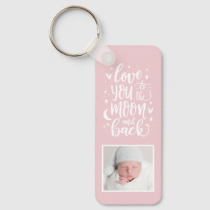 To The Moon And Back Editable Colour Photo Keychai Keychain