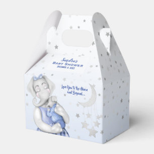 To The Moon and Back Elephant Boy Baby Shower Favor Box