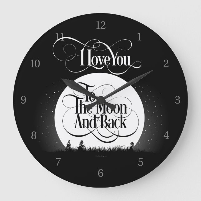 To The Moon And Back Large Clock (Front)