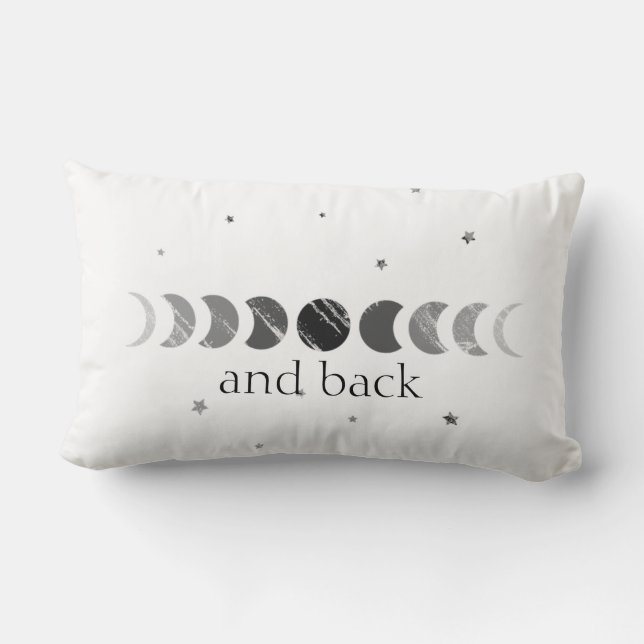 To The Moon And Back Mystical Phases Feminine Lumbar Pillow (Back)