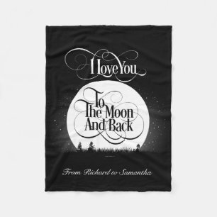 To The Moon And Back (personalized) Fleece Blanket