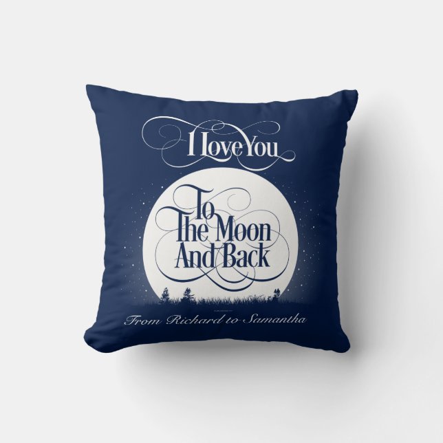 To The Moon And Back (personalized) Throw Pillow (Front)