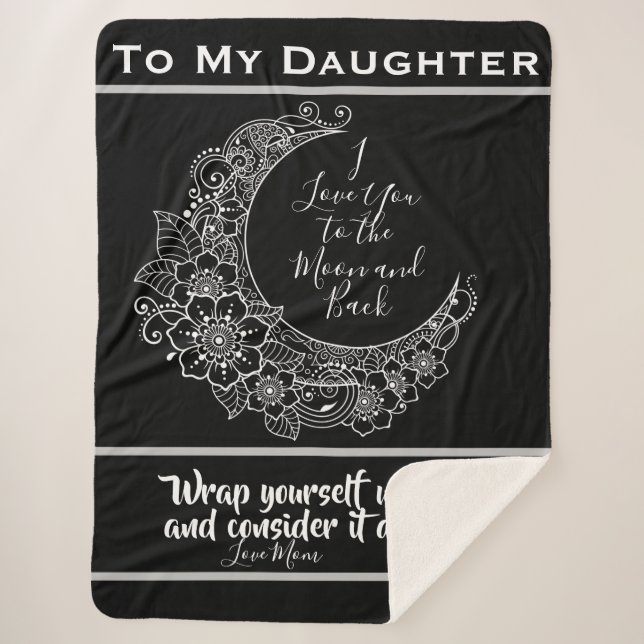 To the Moon and Back Sherpa Blanket (Front)