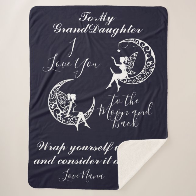 To the Moon and Back Sherpa Blanket (Front)