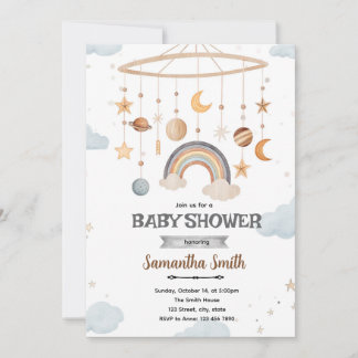To the moon and stars baby shower Invitation