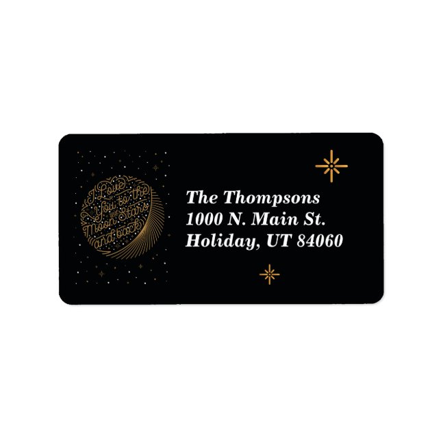 To the Moon and Stars Mailing Return Labels (Front)