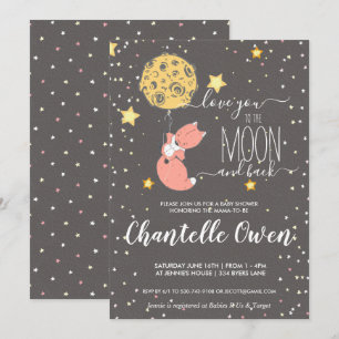 To the Moon Baby Shower Invitation