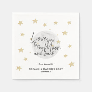To The Moon & Back Neutral Baby Shower Paper Napkin