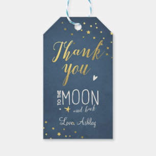 To the moon Gift tags thank you Baby shower Stars