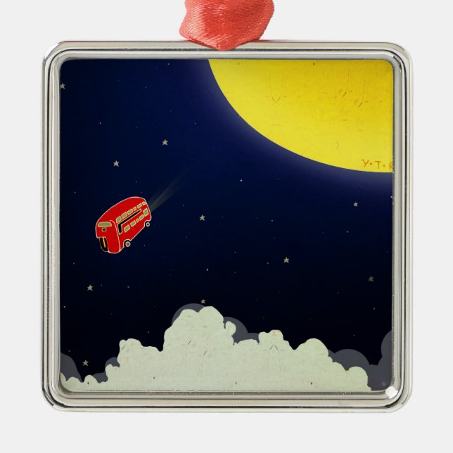 To the moon metal ornament (Front)