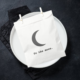 To the Moon Minimalist Celestial Moon Party  Favour Bag