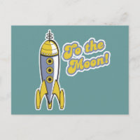 to the moon retro space rocket