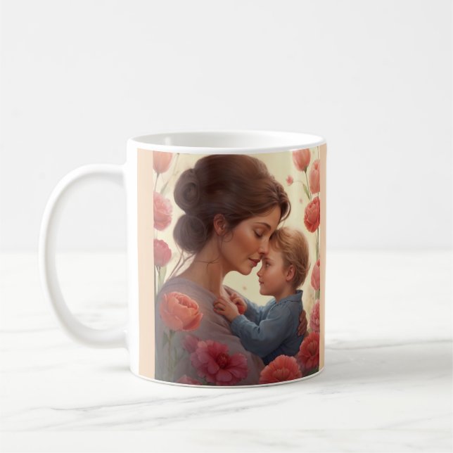 To The Most Loving Mom - Mother & Son Coffee Mug (Left)