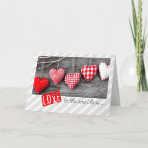 To the One I Love. Craft Heart Valentine's Day  Holiday Card