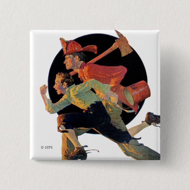 To the Rescue 2 Inch Square Button (Front)