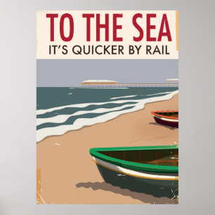 To The Sea Vintage British seaside travel poster