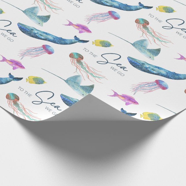 To The Sea We Go Wrapping Paper  (Corner)