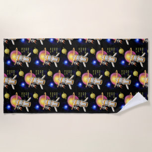 To the space and beyond beach towel