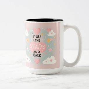 To the Stars and Back: Personalized Love  Two-Tone Coffee Mug