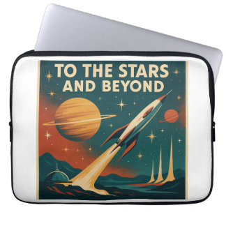 "To The Stars And Beyond" Vintage Space Travel Laptop Sleeve